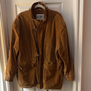 Men's Vintage Bobbio La Moda Internazionale Brown Leather Suede  Coat Jacket LG